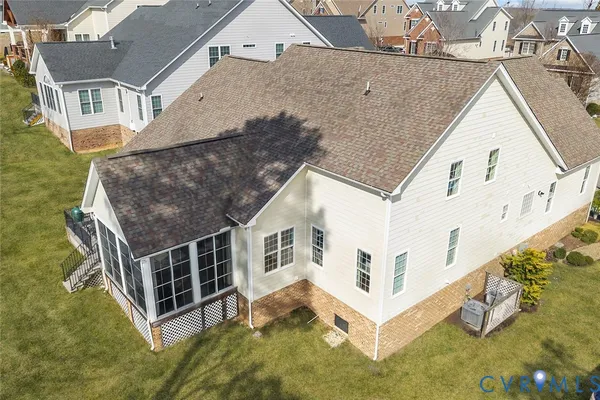 an aerial view of multiple house