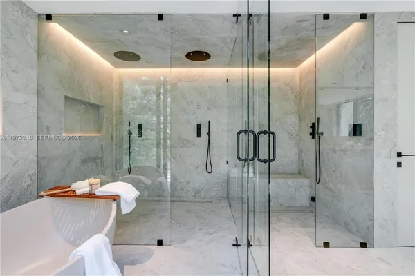 a bathroom with a shower