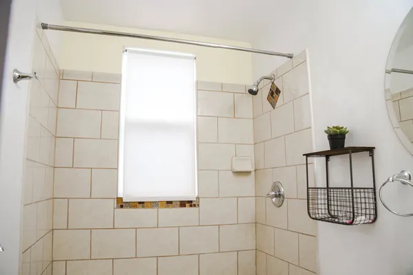 a bathroom with a shower