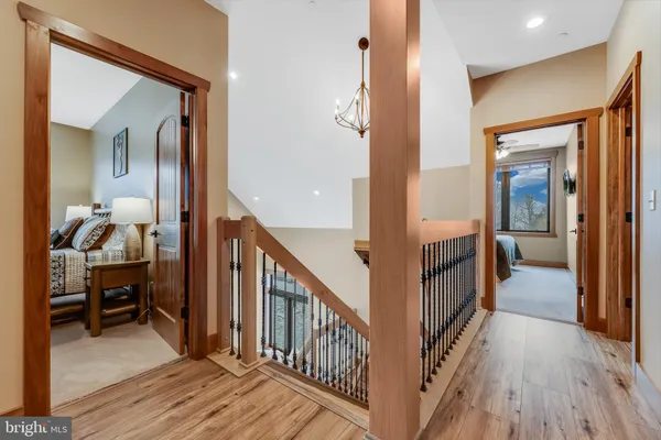 a view of an entryway wooden floor