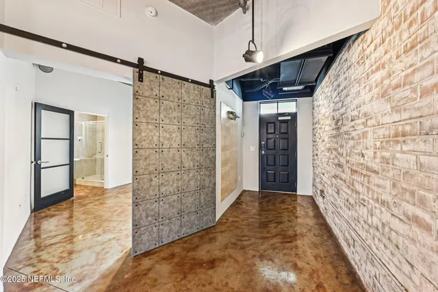 a view of hallway with stairs