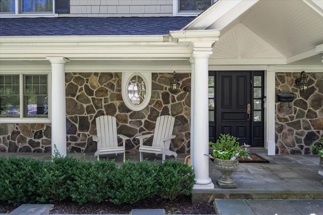 a front view of a building with entryway