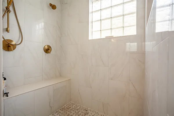 a bathroom with a shower