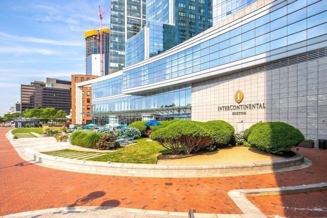 a view of a lake and city