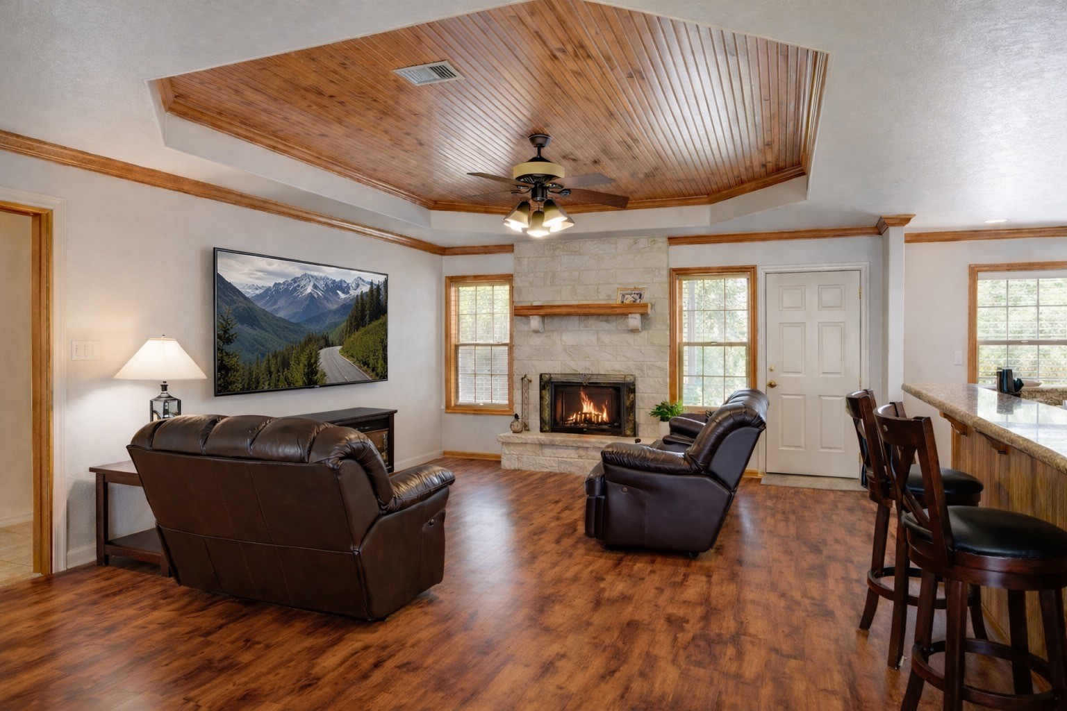 3597 Open Range Court Bryan, TX 77808 - Photo 3 of 8 a living room with furniture and a fireplace