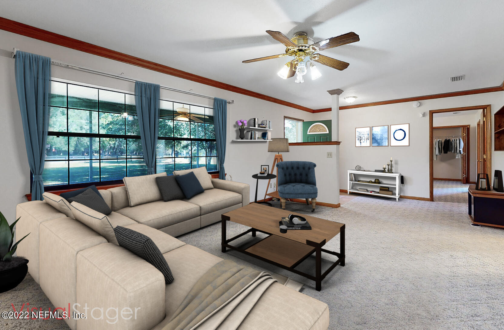 45918 Bismark Road Callahan, FL 32011 - Photo 4 of 45 a living room with furniture ceiling fan and a large window