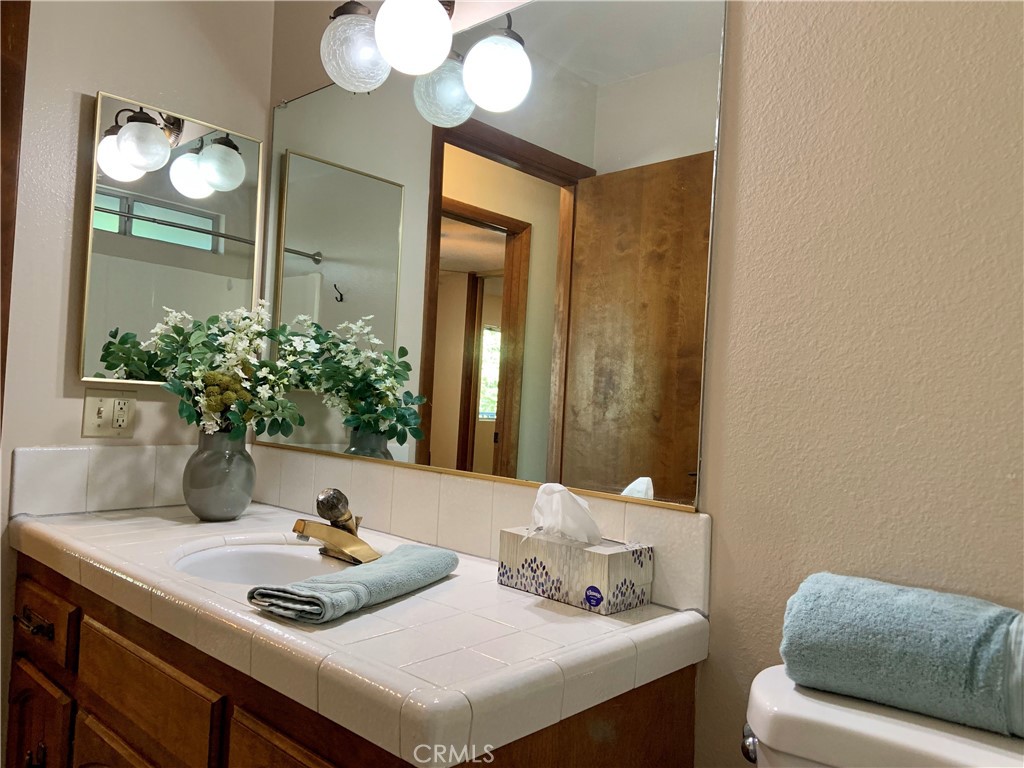 5507 Zermatt Drive Wrightwood, CA 92397 - Photo 22 of 31 a bathroom with a sink and a mirror