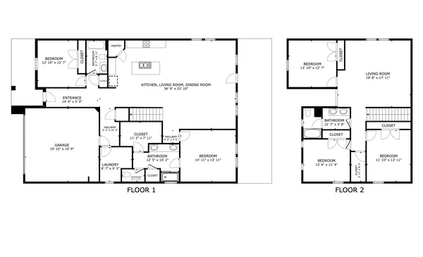a large open kitchen with stainless steel appliances granite countertop a lot of counter space and a wooden floors