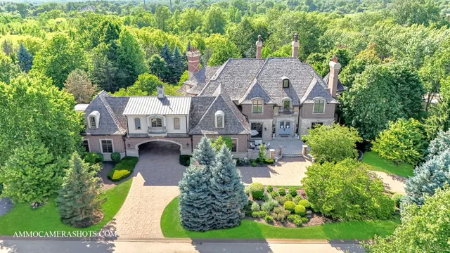 an aerial view of a house