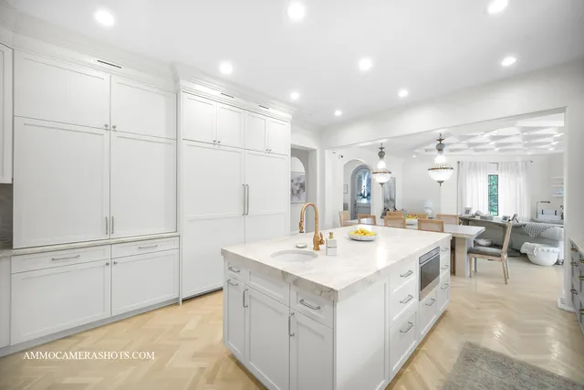 a view of a balcony with furniture
