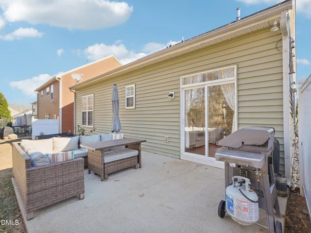 a patio with patio and couch