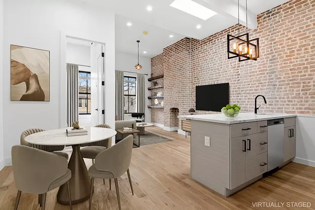 a view of kitchen with breakfast area