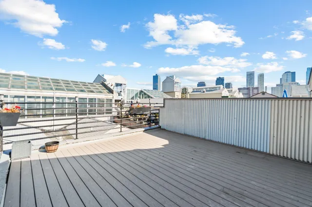 a view of a terrace with sky view