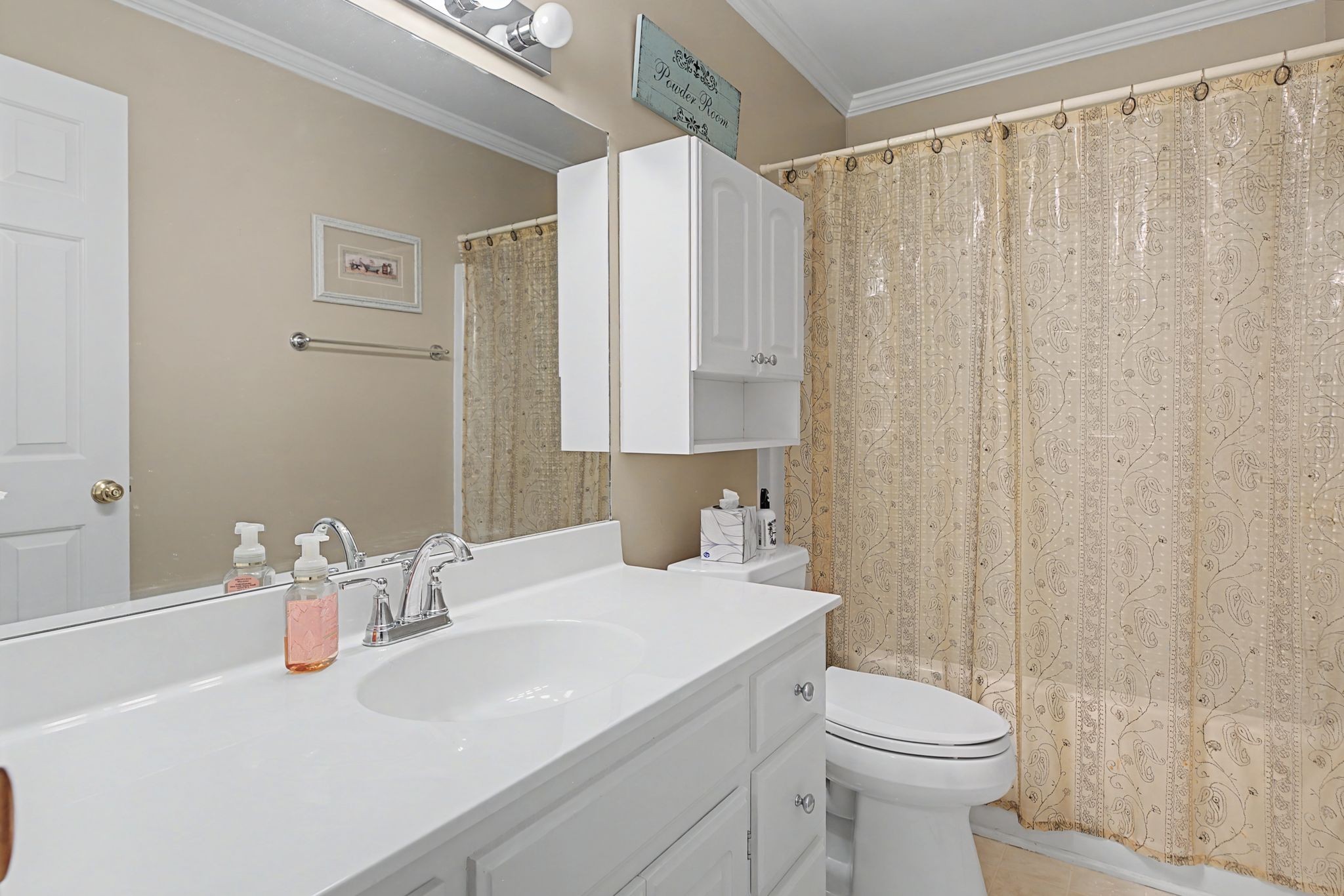 349 Calumet Trace Murfreesboro, TN 37127 - Photo 8 of 30 a bathroom with a sink a toilet and shower curtain