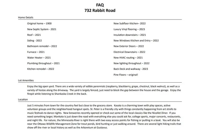 $265,000 | 732 Rabbit Road, St. Peter, MN 56082