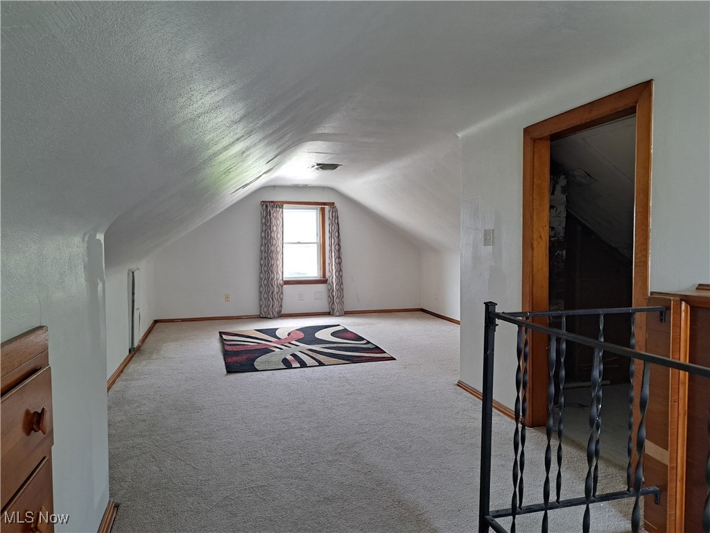 2239 North Ridge Road Lorain, OH 44055 - Photo 20 of 28 Additional living space with lofted ceiling and carpet