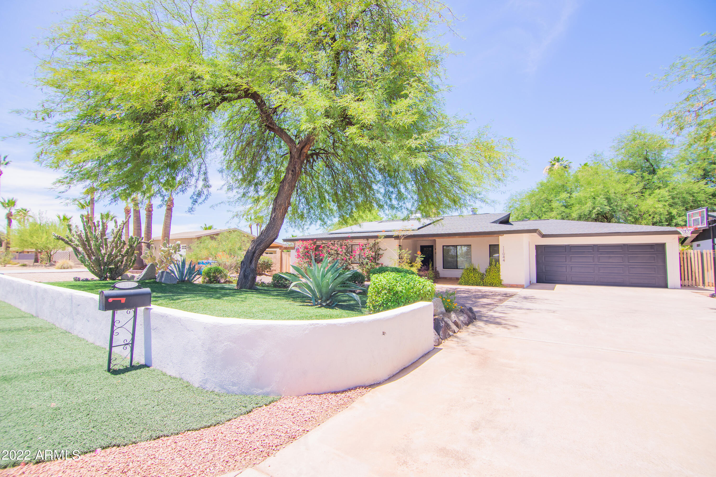 11044 North 36th Street Phoenix, AZ 85028 - Photo 3 of 49 a front view of a house with a yard and potted plants