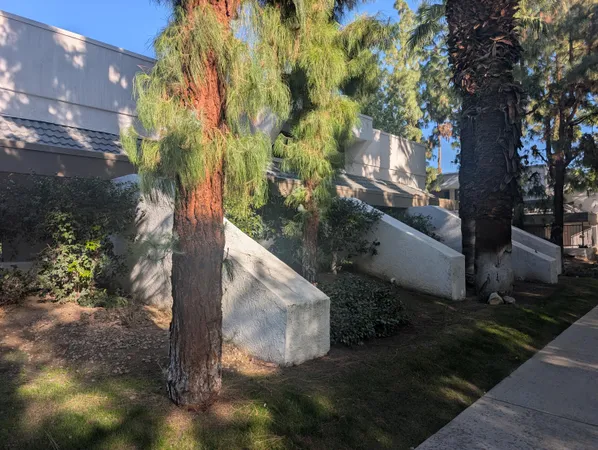 a backyard of a house with lots of green space