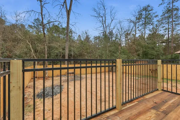 a view of a black gate