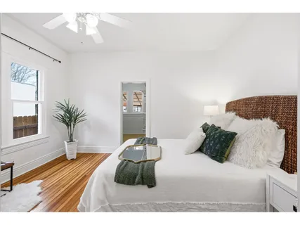 a view of a kitchen from the windows