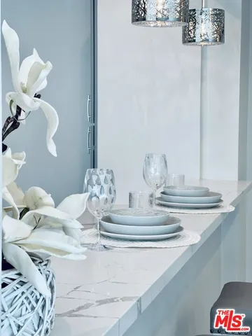 a view of kitchen island with furniture