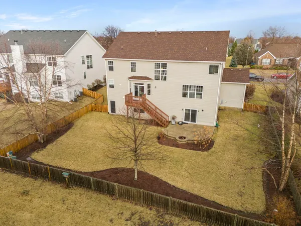 an aerial view of multiple house