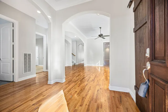 a view of a bedroom and bathroom