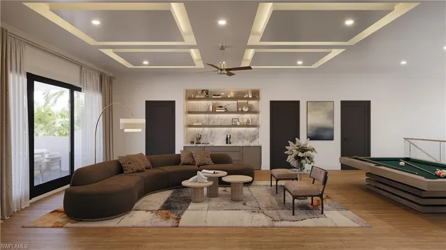 a living room with furniture