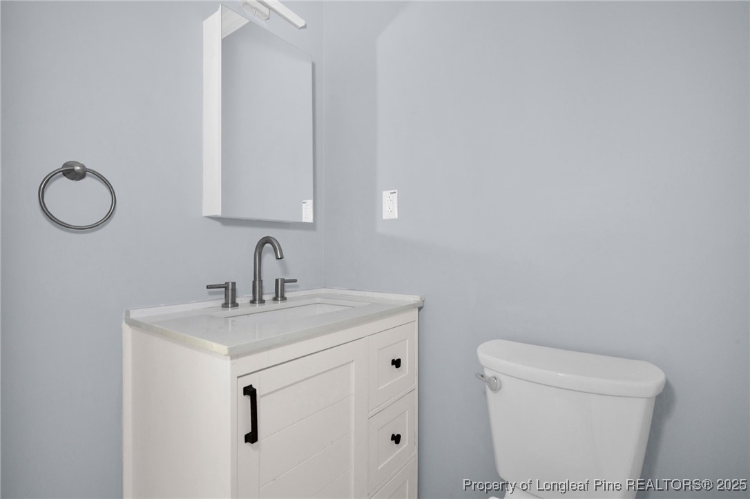258 Brower Road Cameron, NC 28326 - Photo 13 of 24 a bathroom with a sink a toilet and a mirror
