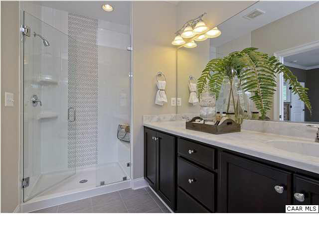 2068 Avinity Loop Charlottesville, VA 22902 - Photo 13 of 16 a bathroom with a sink a large mirror and shower
