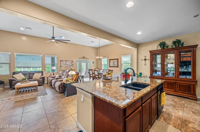 a kitchen with granite countertop lots of counter top space