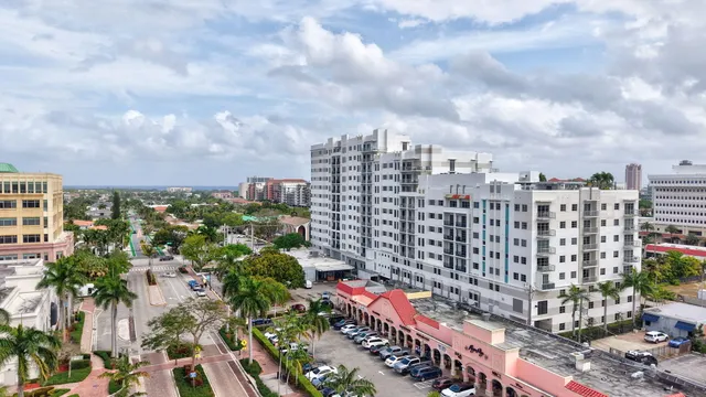 a view of a city with tall buildings