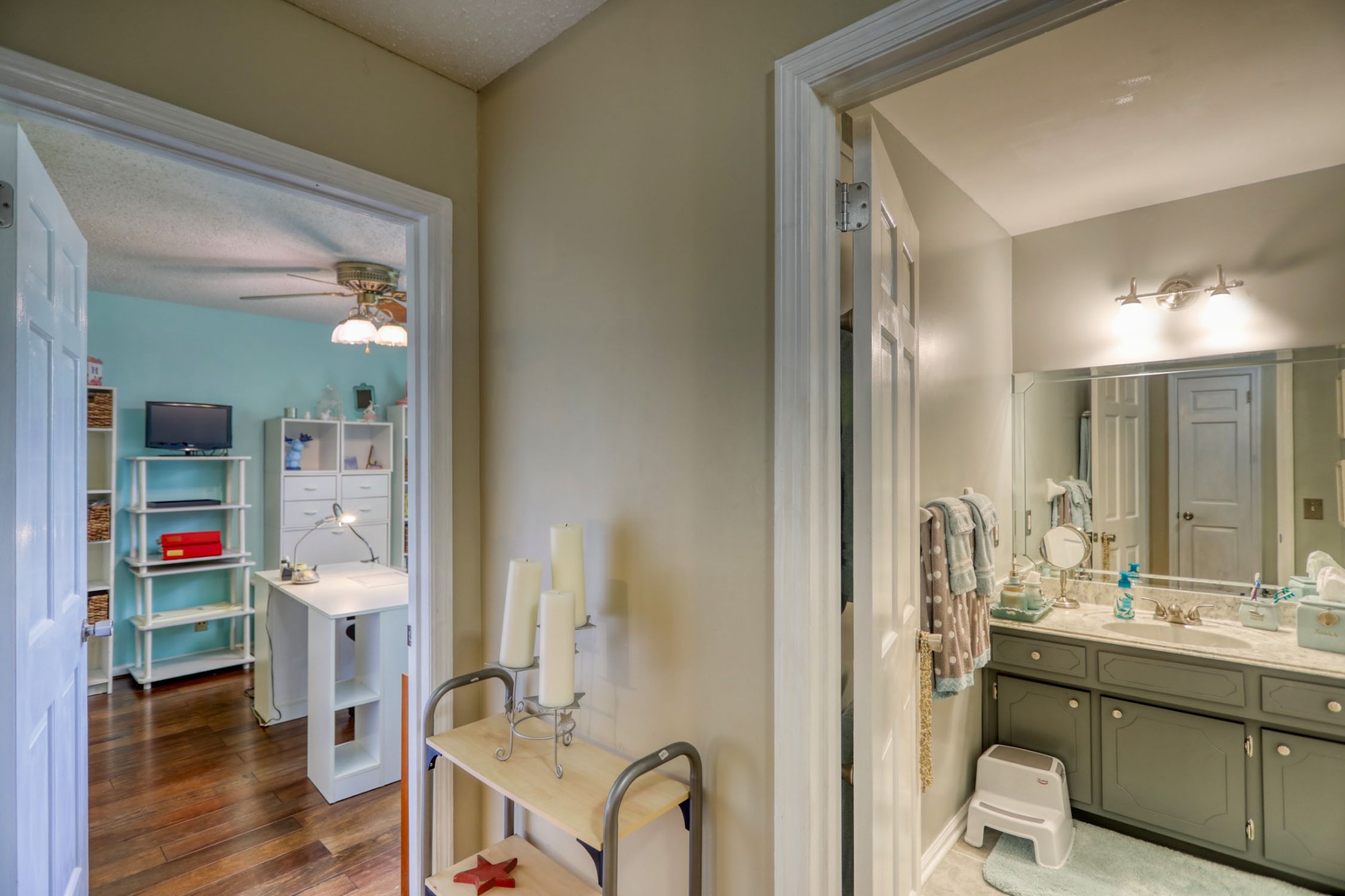 3517 Colony Point West Nashville, TN 37217 - Photo 18 of 34 a bathroom with a double vanity sink and a mirror