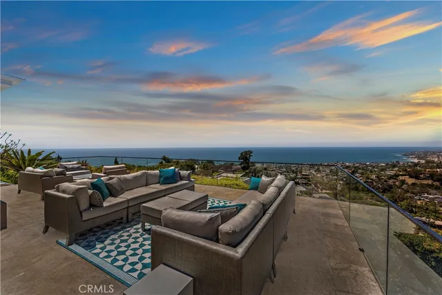 a view of a city from a terrace