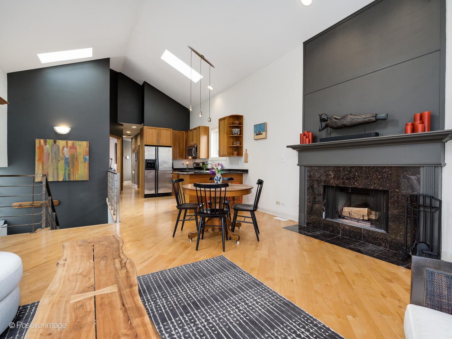 2039 West Rice Street, Unit 3 Chicago, IL 60622 - Photo 5 of 18 a living room with furniture and a fireplace