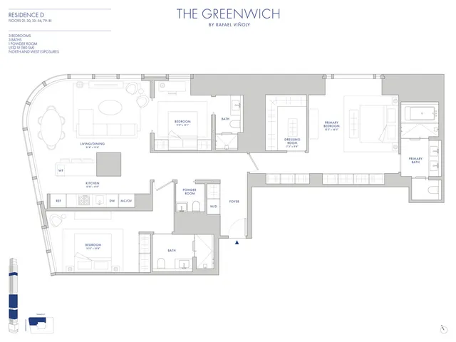 $2,995,000 | 125 Greenwich Street, Unit 21D | Financial District