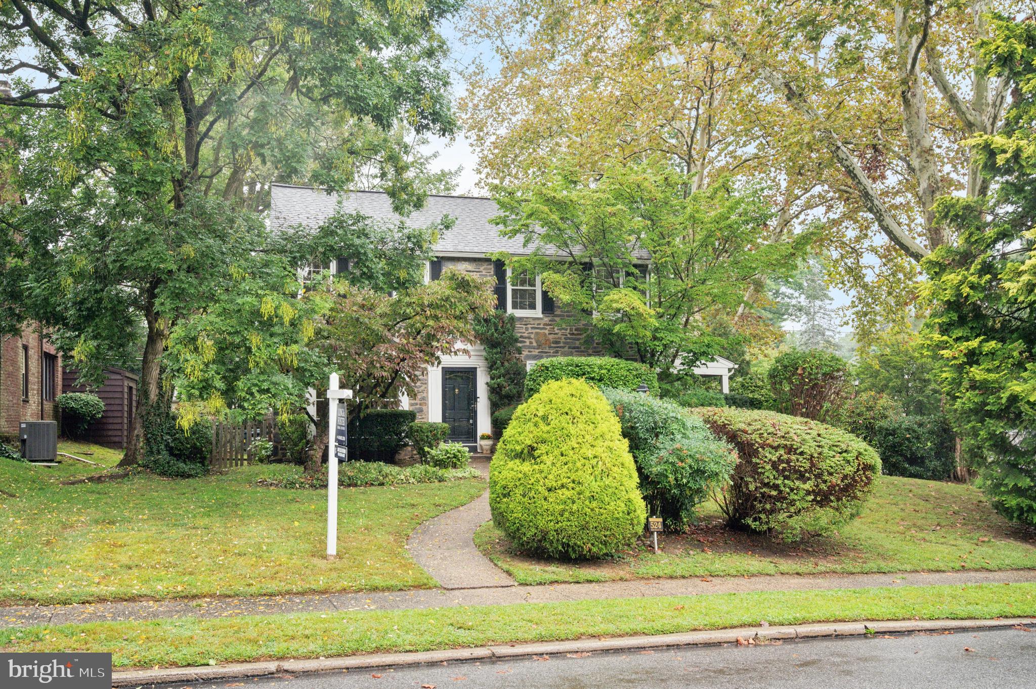 a view of a garden with a fountain