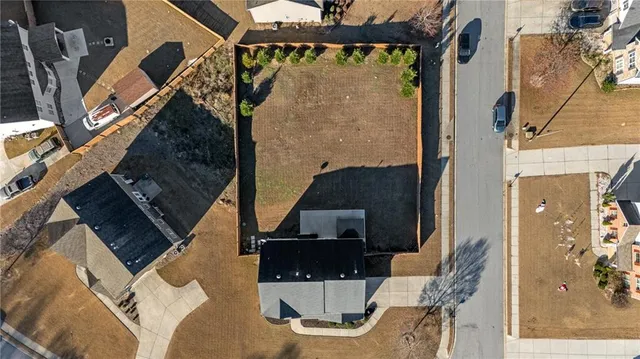 an aerial view of multiple house