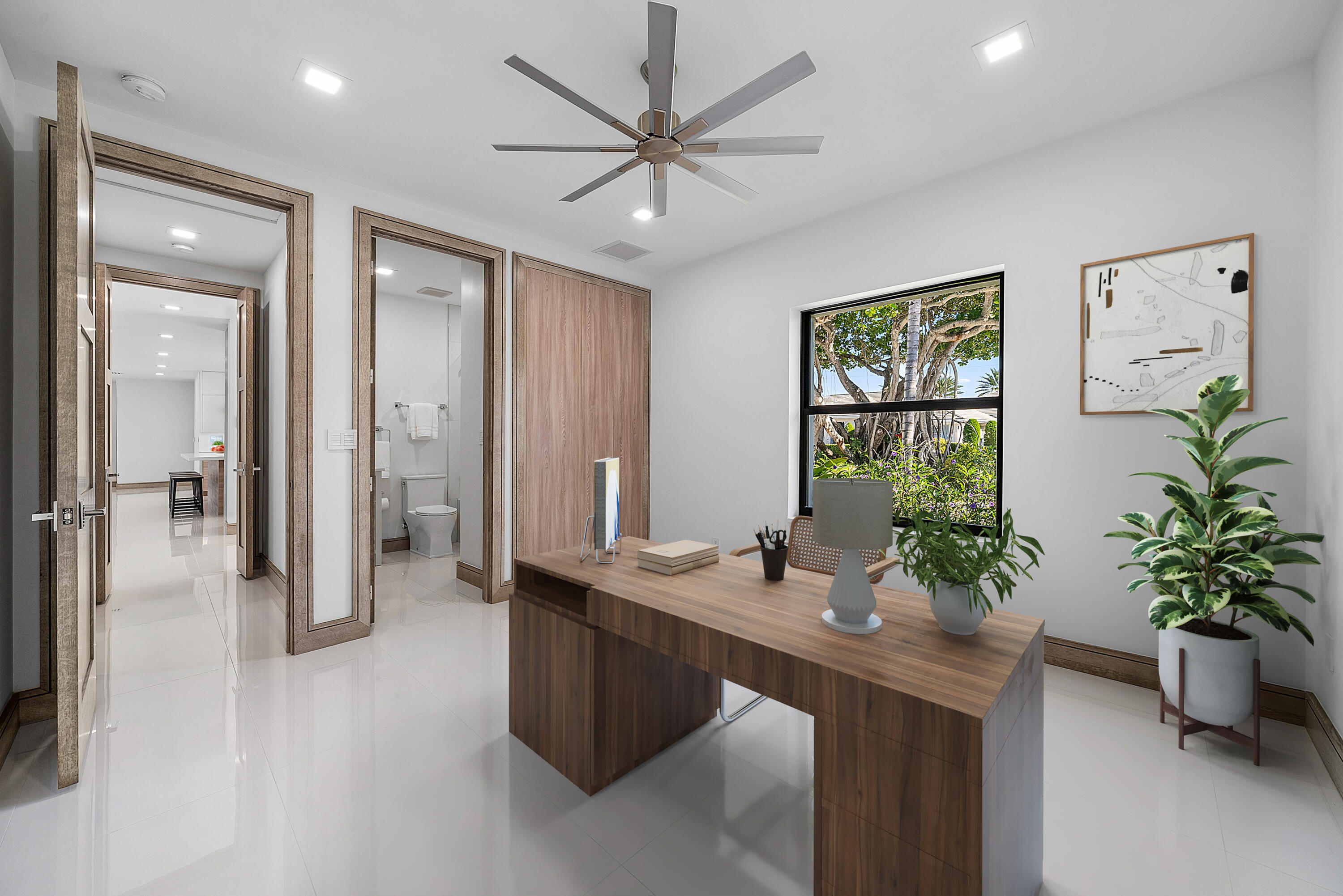 40 Spoonbill Road Manalapan, FL 33462 - Photo 42 of 67 a bathroom with a granite countertop sink a large mirror and a shower