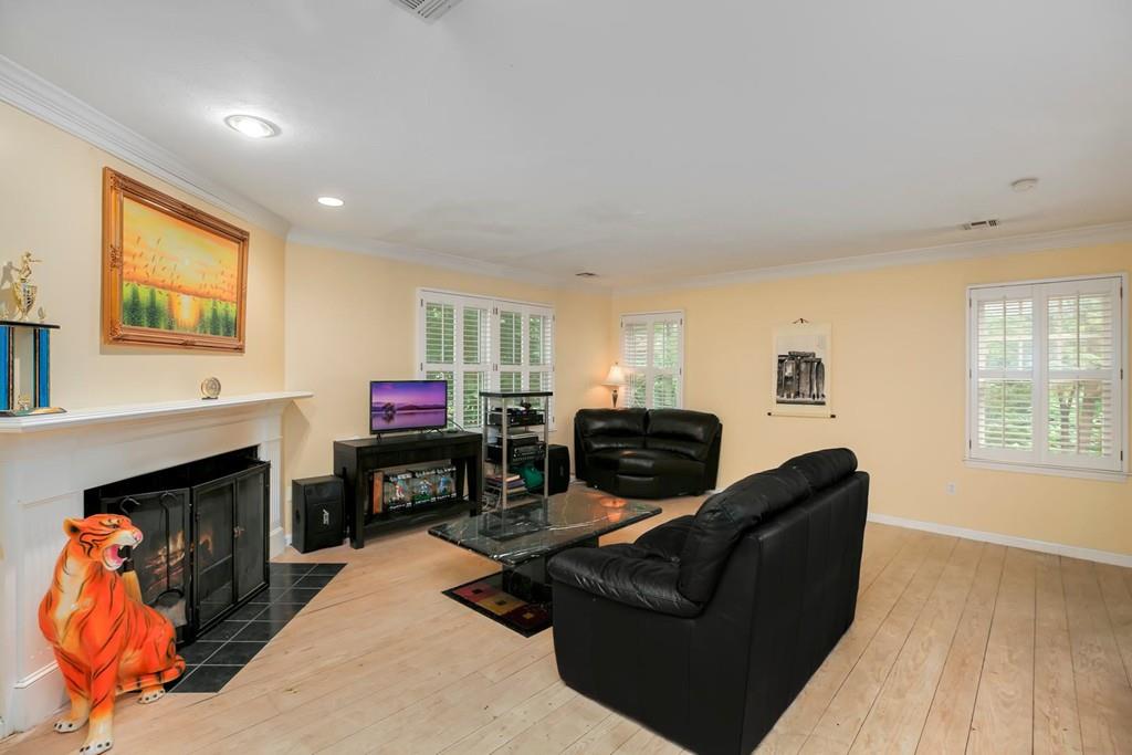 7 Cedar Brook Road Wellesley, MA 02482 - Photo 11 of 36 a living room with furniture a flat screen tv and a fireplace