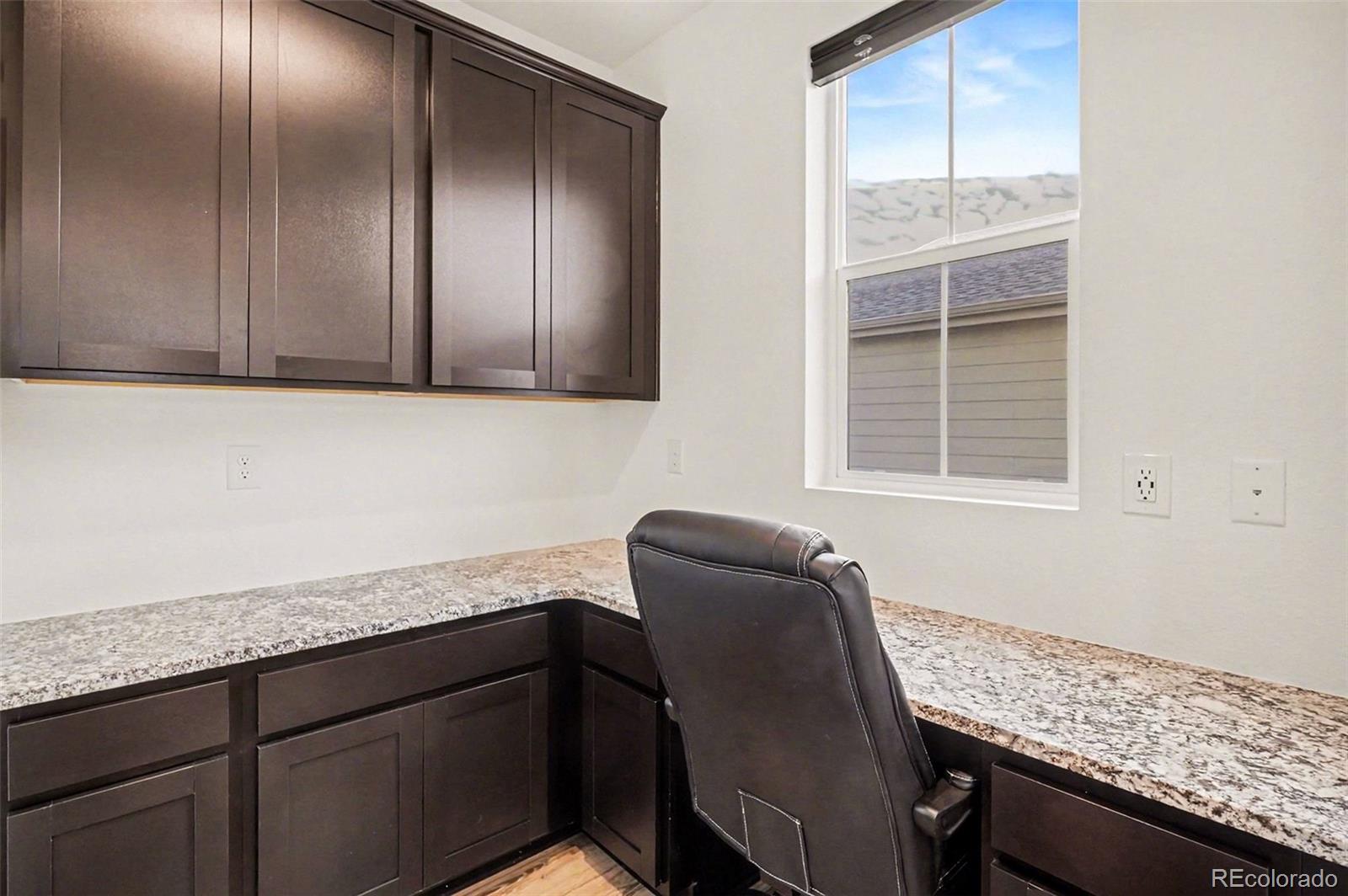 1053 Highpoint Trail Elizabeth, CO 80107 - Photo 19 of 28 a room with granite countertop cabinets and window