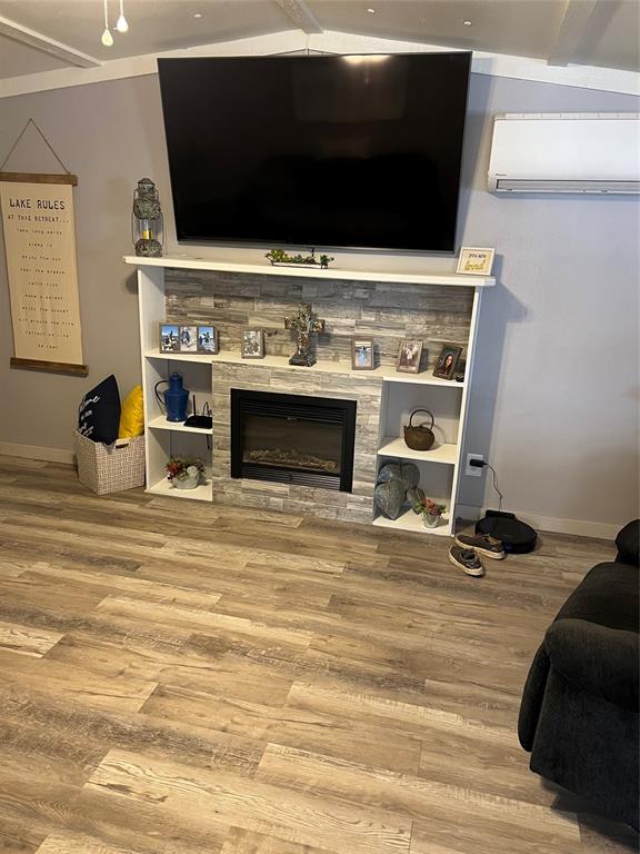 2334 San Bar Road, Unit 54 Graford, TX 76449 - Photo 5 of 28 a view of fireplace and flat screen tv