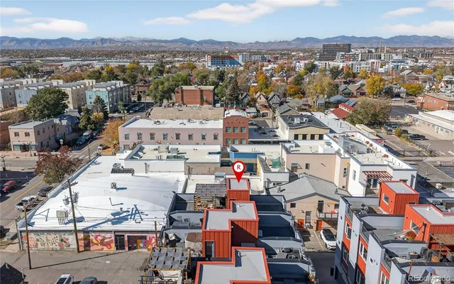 an aerial view of a city