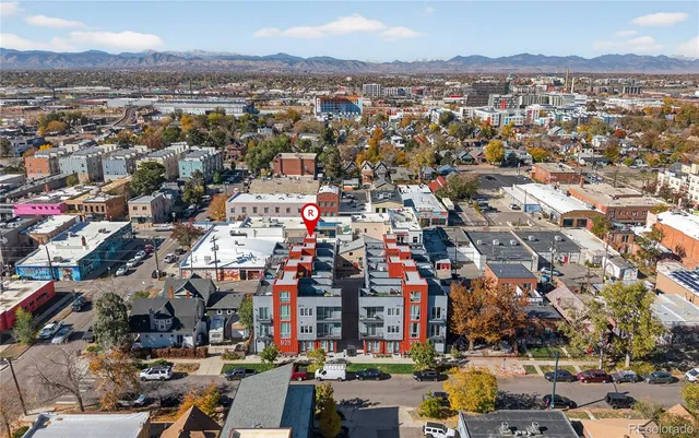 an aerial view of a city