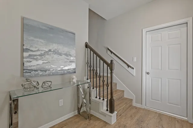 a view of an entryway with staircase