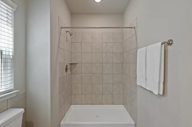 a bathroom with a shower