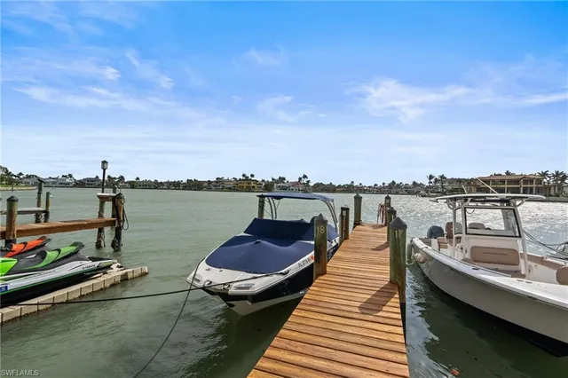 a view of a lake with a terrace