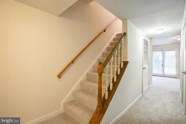 a view of entryway with wooden floor