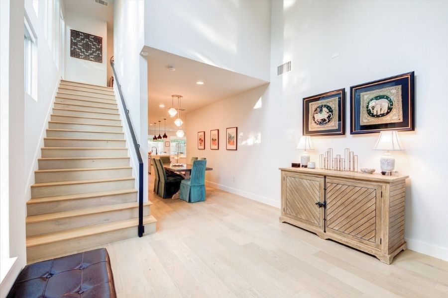 916 East 50th Street, Unit 1 Austin, TX 78751 - Photo 32 of 36 The ceiling height in the entry is truly impressive. Upstairs you'll find the master ensuite, 2 additional bedrooms, a full secondary bathroom and 2nd floor laundry. CLICK VIRTUAL TOUR FOR FLOOR PLAN AND 3D WALK THROUGH!