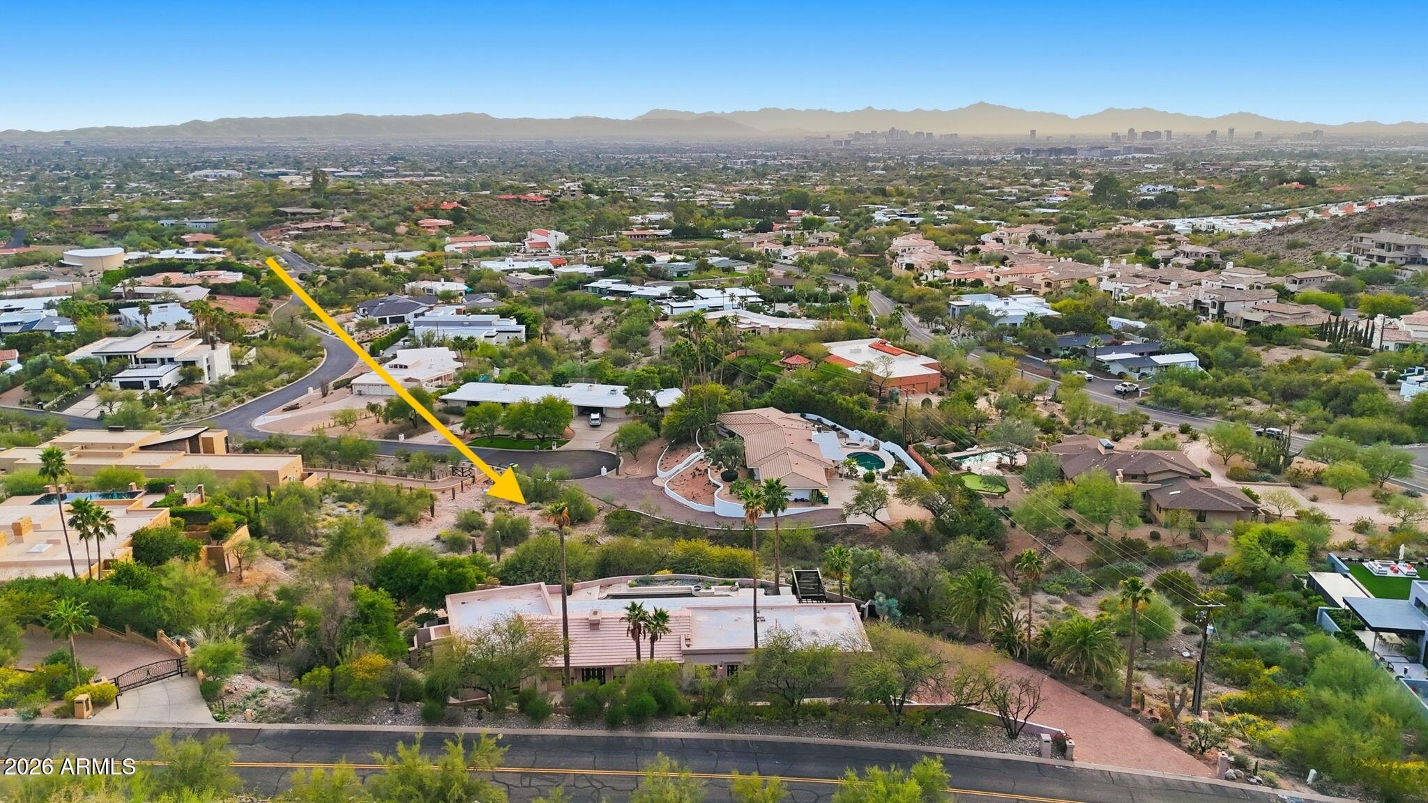 4021 East Lamar Road Paradise Valley, AZ 85253 - Photo 5 of 48 an aerial view of residential houses with outdoor space and trees